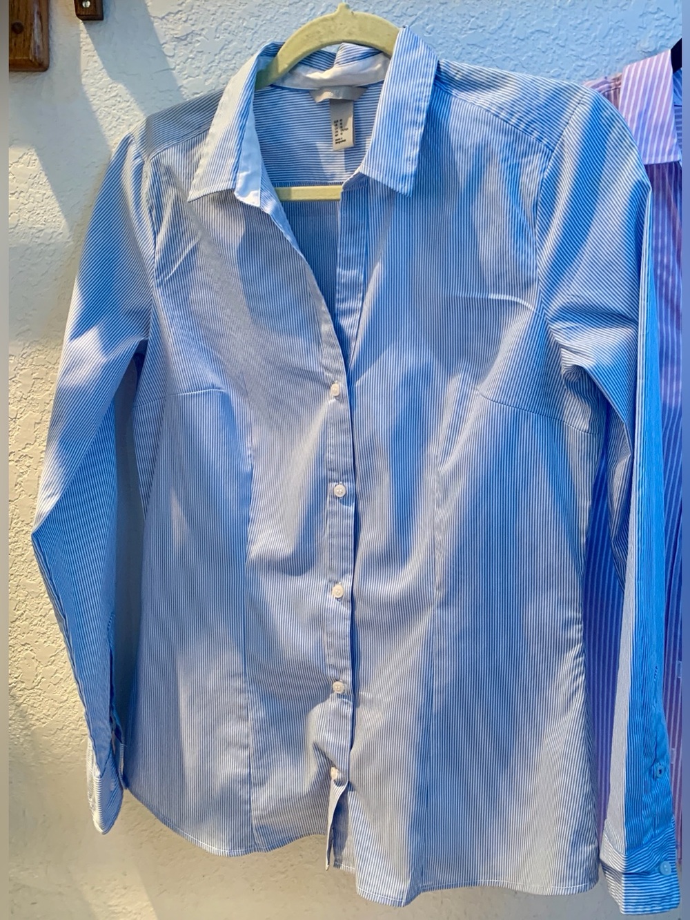 H&M Light Blue Pinstripe Women's Button-Down Shirt